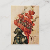 ANTIQUE KNIGHT HELMET, DRAGONS UND ROTE FEATHERS VISITENKARTE (Rückseite)