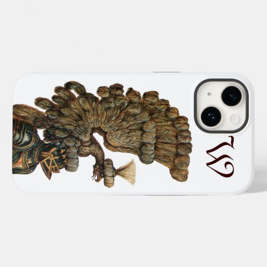 ANTIQUE KNIGHT HELMET MIT EAGLE Monogramm Case-Mate iPhone Hülle (Rückseite (Horizontal))