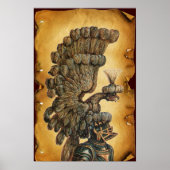 ANTIQUE KNIGHT HELMET MIT Edel-Pergament Poster (Vorne)