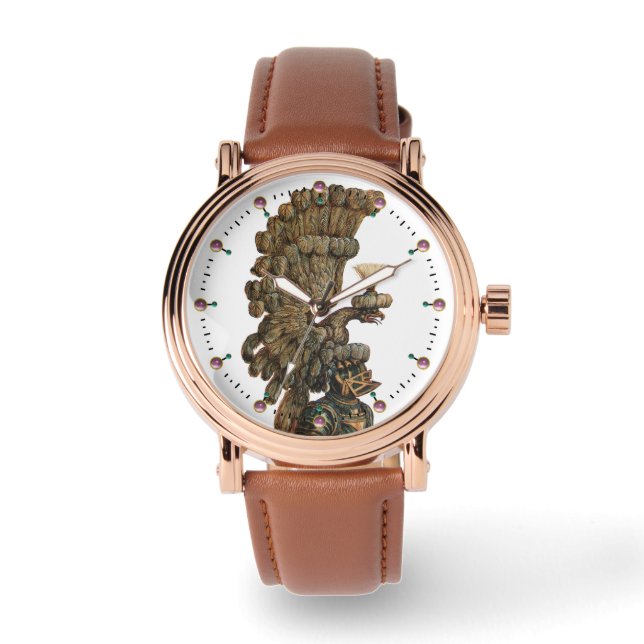 ANTIQUE KNIGHT HELMET MIT EGLE ARMBANDUHR (Vorderseite)