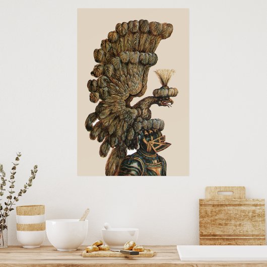 ANTIQUE KNIGHT HELMET MIT EGLE POSTER (Küche)