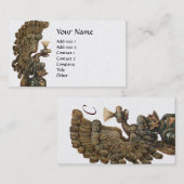 ANTIQUE KNIGHT HELMET MIT EGLE WINGS MONOGRAM VISITENKARTE (Vorne/Hinten)