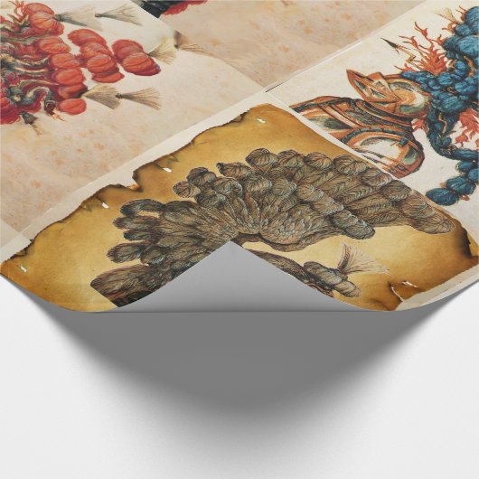 ANTIQUE KNIGHT HELMET MIT FEATHERS EAGLES DRAGONS GESCHENKPAPIER (Ecke)