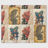 ANTIQUE KNIGHT HELMET MIT FEATHERS EAGLES DRAGONS GESCHENKPAPIER (Flach)