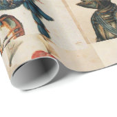 ANTIQUE KNIGHT HELMET MIT FEATHERS EAGLES DRAGONS GESCHENKPAPIER (Rolleneckpunkt)