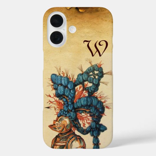 ANTIQUE KNIGHT HELMET MIT RED BLUE FEATHERS Case-Mate iPhone HÜLLE (Rückseite)
