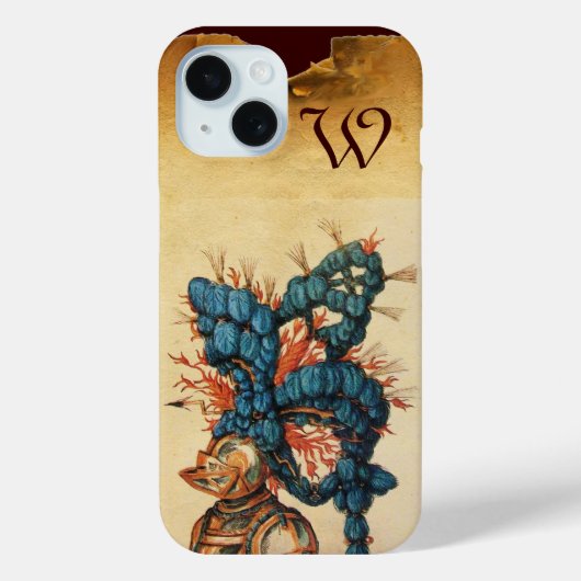 ANTIQUE KNIGHT HELMET MIT RED BLUE FEATHERS Case-Mate iPhone HÜLLE (Rückseite)