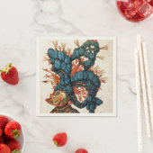 ANTIQUE KNIGHT HELMET MIT RED BLUE SERVIETTE (Beispiel)