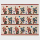 ANTIQUE KNIGHT HELMETS, ROTE BLAUE FEATHERS, DRAGO GESCHENKPAPIER (Flach)