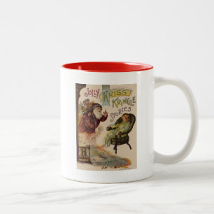 Antique Kris Kringle Sanga Claus Zweifarbige Tasse