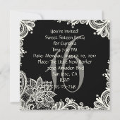 Antique Lace Green 16 . Geburtstag Party Einladung (Rückseite)