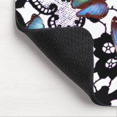 ANTIQUE LACE PATTERN BLAUE SCHALTFLIEN MAUSPAD (Ecke)