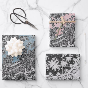 ANTIQUE LACE PATTERN FLACHBILDSCHIRM GESCHENKPAPIER SET