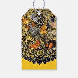 ANTIQUE LACE PATTERN IN SCHWARZEN GESCHENKEN TAGS GESCHENKANHÄNGER