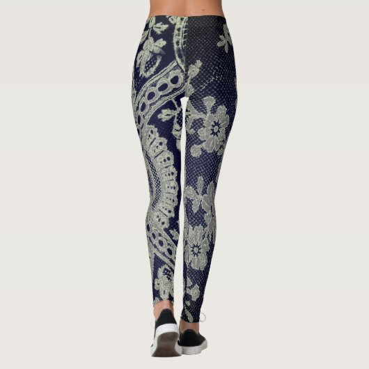 ANTIQUE LACE PATTERN LEGGINGS BLAU UND GRAU (Rückseite)