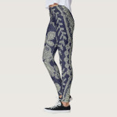 ANTIQUE LACE PATTERN LEGGINGS BLAU UND GRAU (Links)