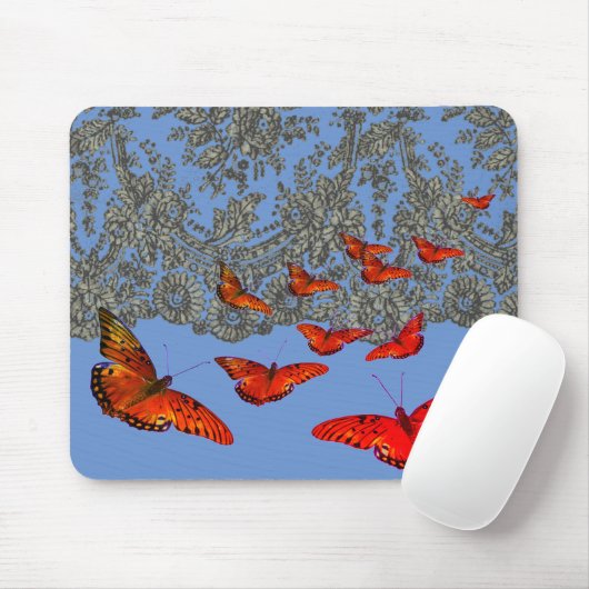 ANTIQUE LACE PATTERN UND ROTE SCHALTFLÄDEN MOUSPAD MOUSEPAD (Mit Mouse)