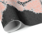 ANTIQUE LACE PINK UND SCHWARZES Wrapping Paper Geschenkpapier (Rolleneckpunkt)