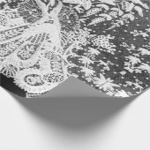 ANTIQUE LACE SCHWARZ UND WEISS Wrapping Paper Geschenkpapier (Ecke)