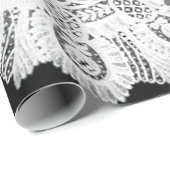 ANTIQUE LACE SCHWARZ UND WEISS Wrapping Paper Geschenkpapier (Rolleneckpunkt)