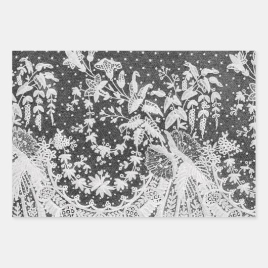 ANTIQUE LACE Wrapping Paper Flat Sheet Set 3 Geschenkpapier Set (Vorderseite 2)