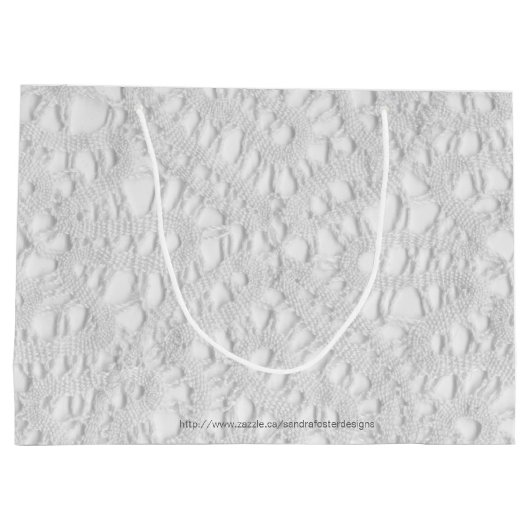 Antique Lacy Doily Große Geschenktüte (Rückseite)