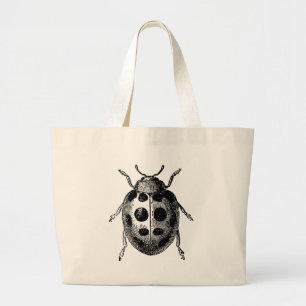Antique Ladybug Insekt auf Tote Bag Jumbo Stoffbeutel