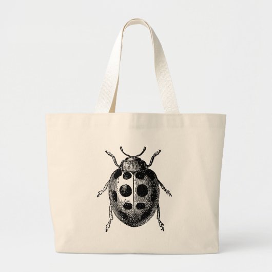 Antique Ladybug Insekt auf Tote Bag Jumbo Stoffbeutel (Vorne)