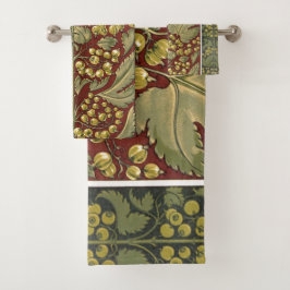 Antique Leaf Pattern Towel Badhandtuch Set