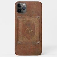 Antique Leather Look Handy Case mit Ihren Initiale