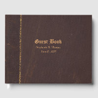 Antique Leather Look Wedding Gästebuch
