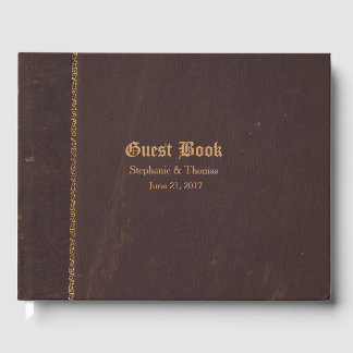 Antique Leather Look Wedding Gästebuch