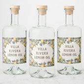 Antique Lemon Custom Text Limoncello oder Zitronen Alkoholflaschenetikett (Flaschen)