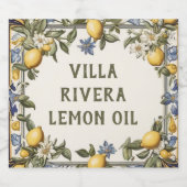 Antique Lemon Custom Text Limoncello oder Zitronen Alkoholflaschenetikett (Einzelnes Label)