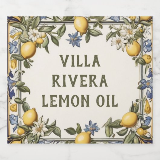 Antique Lemon Custom Text Limoncello oder Zitronen Alkoholflaschenetikett (Einzelnes Label)