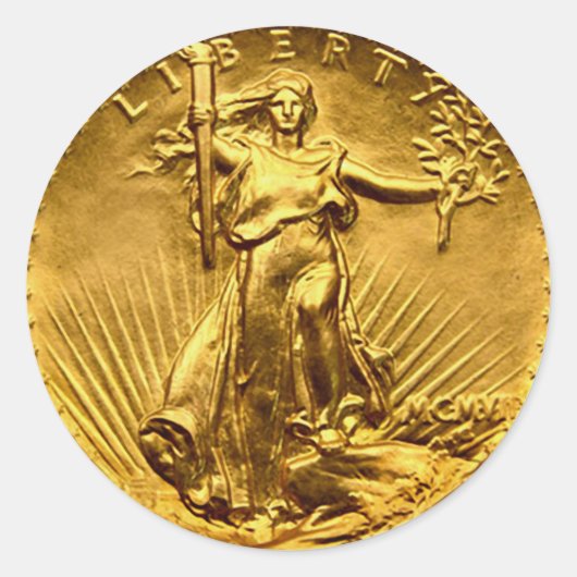 Antique Liberty Dollar Coin Runder Aufkleber (Vorderseite)