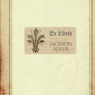 Antique Lilie Ex Libris Buchzeichen Adressaufkleber