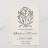 Antique Lilies, Hochzeit Einladung (Vorne/Hinten)