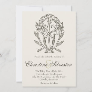 Antique Lilies, Hochzeit Einladung