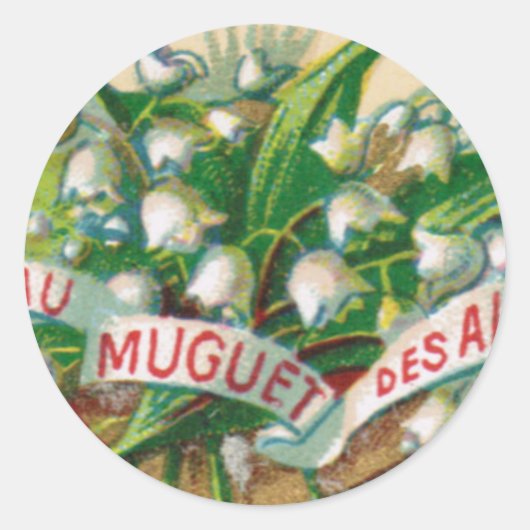 Antique Lily of the Valley Round Aufkleber (Vorderseite)