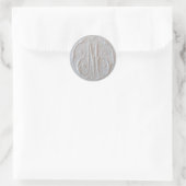 Antique Linen Monogram 'M' Runder Aufkleber (Tasche)