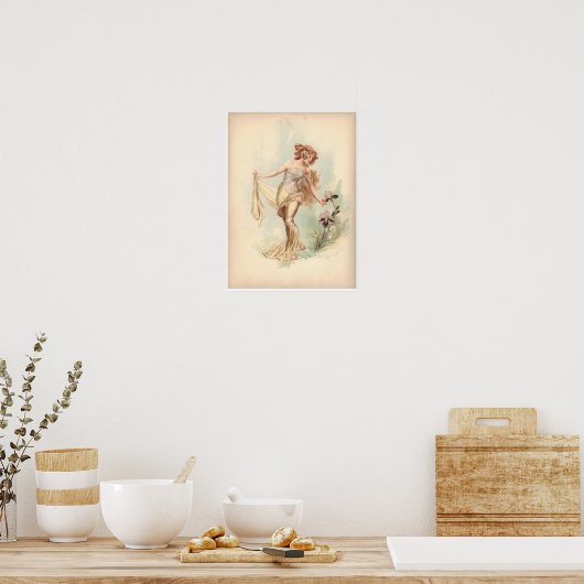 Antique Lithograph Print Iris Nymph Poster (Küche)