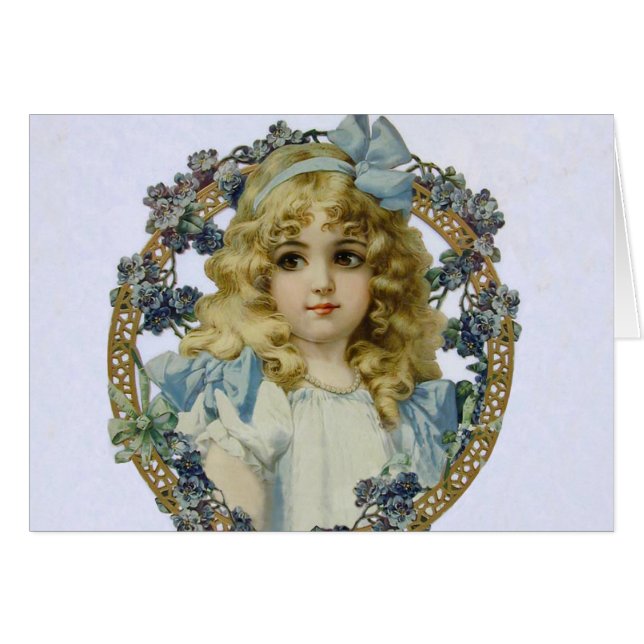 Antique Little Girl Child Portrait Beautiful (Vorderseite (Horizontal))