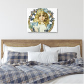 Antique Little Girl Child Portrait Beautiful Leinwanddruck (Insitu (Schlafzimmer))
