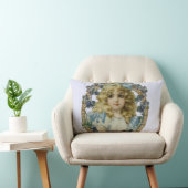 Antique Little Girl Child Portrait Beautiful Lendenkissen (Stuhl )