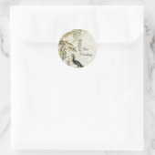 Antique Look Peacock Wedding Umschlag Aufkleber (Tasche)