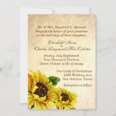 Antique Look Sonnenblumen Einladung Hochzeit (Vorderseite)