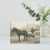 Antique Mail Buggy Postman liefert Mail-Foto Postkarte (Stehend Vorderseite)