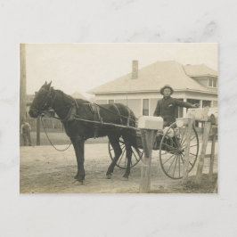 Antique Mail Buggy Postman liefert Mail-Foto Postkarte
