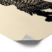 Antique Malaysian Shadow Puppet Woman Poster (Ecke)